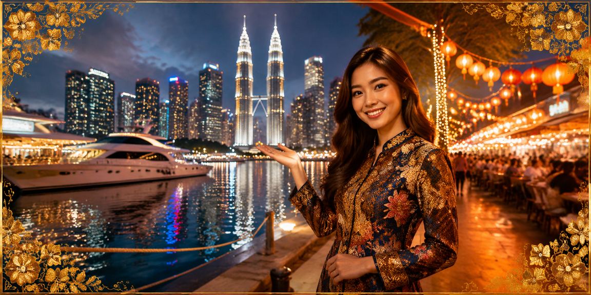 Pengguna wanita berbatik dari Kuala Lumpur menikmati hiburan kasino dalam talian selepas mendaftar di l3250